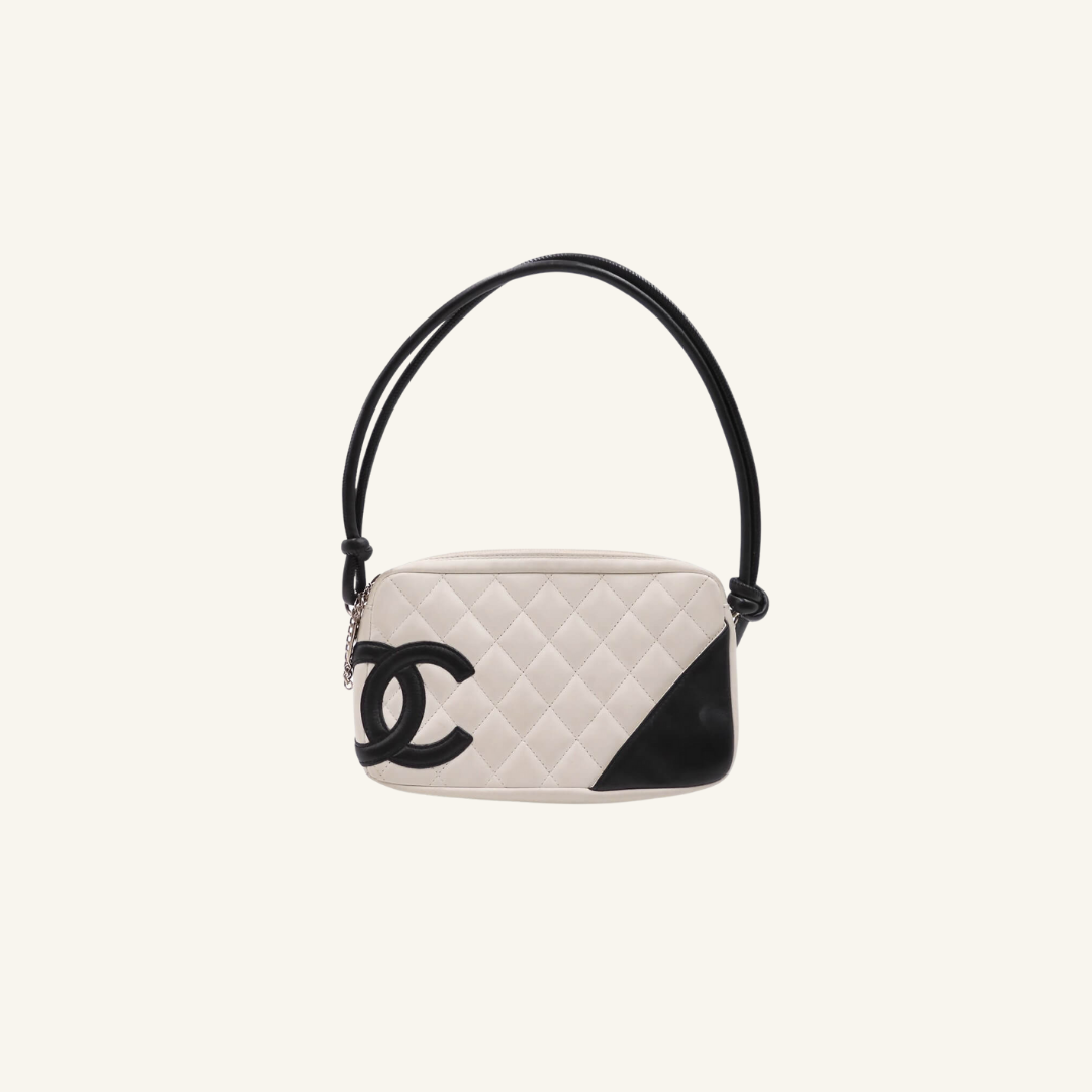 Chanel Ligne Cambon White Pochette Bag