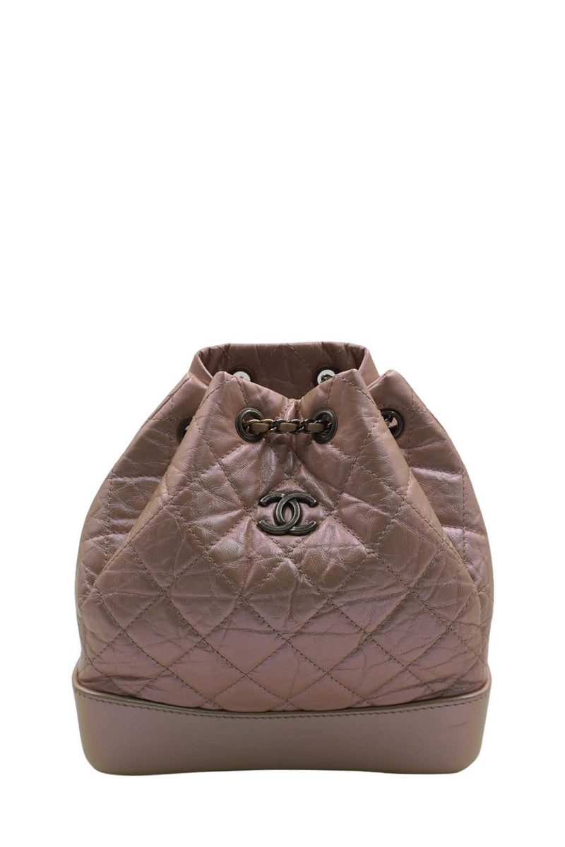Chanel Small Gabrielle Backpack Iridescent Pink Aged Calfskin
