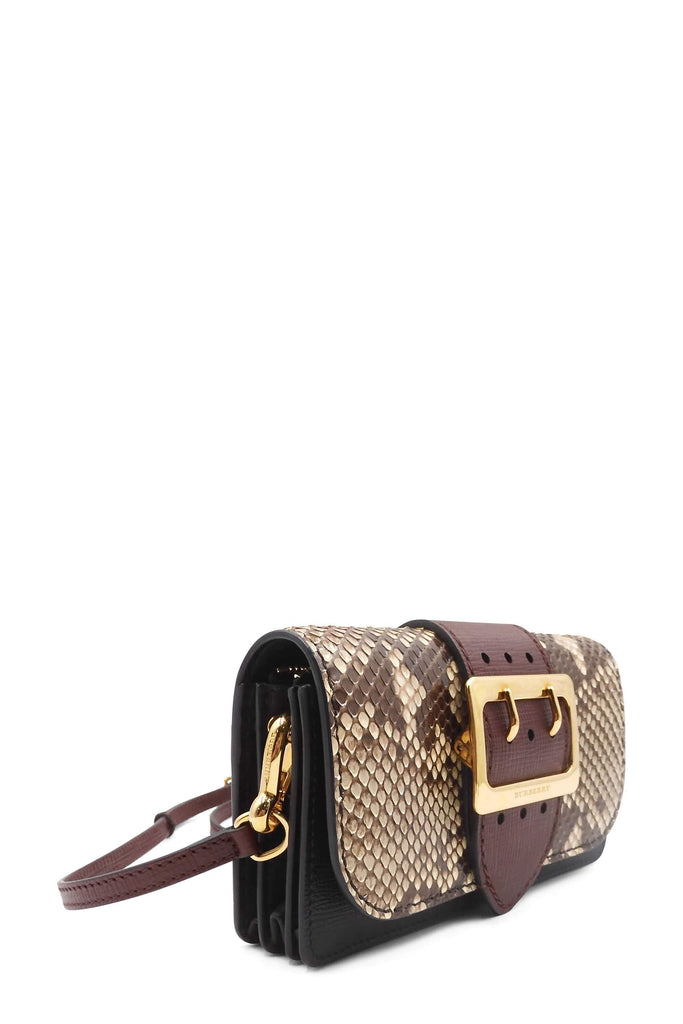 Burberry Small Python Buckle Belt Shoulder Bag Maroon Brown - Style Theory Shop