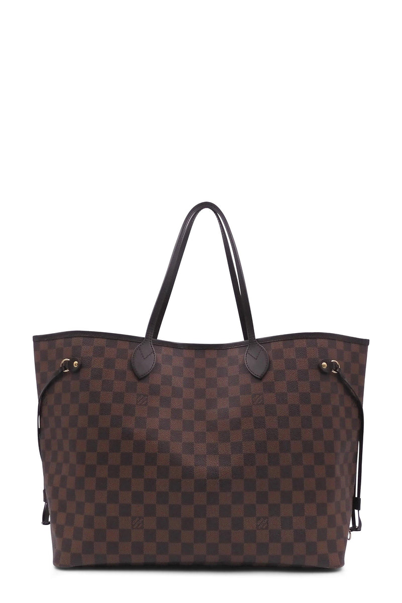 LOUIS VUITTON Neverfull MM Damier Ebene Tote Bag Brown