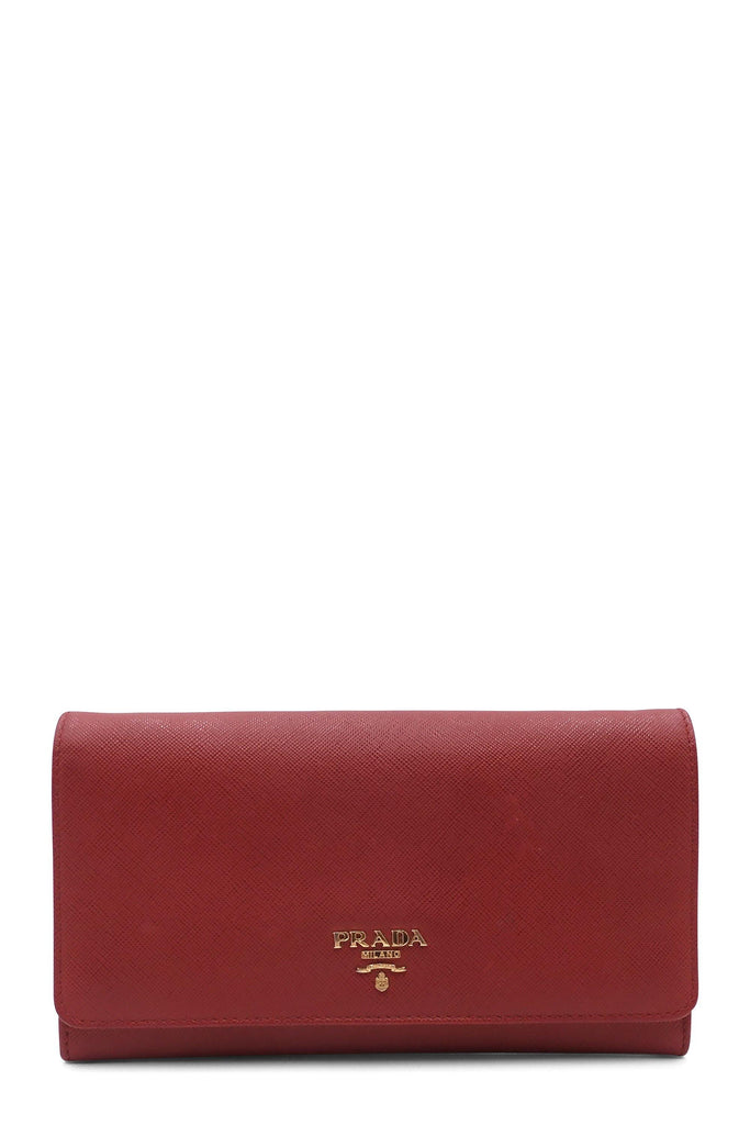 Saffiano Lux Wallet on Chain Red - Second Edit