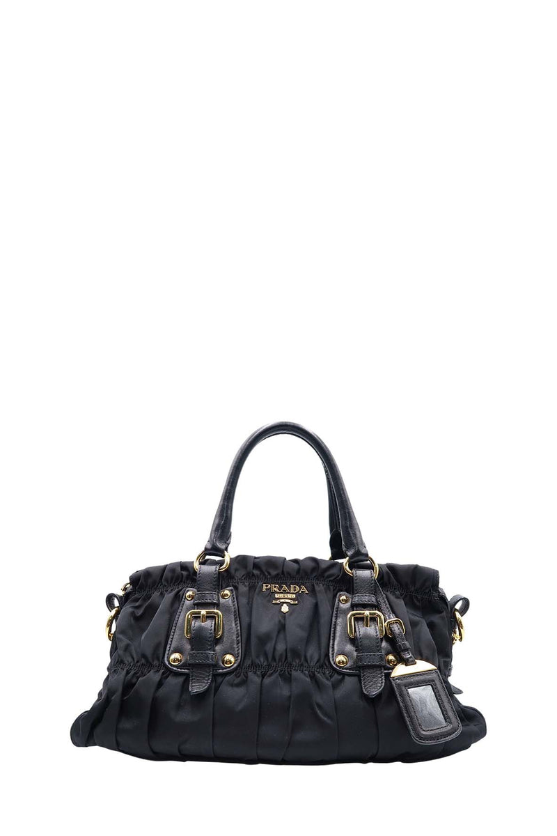 Tessuto Gaufre Ruched Bag Nero Second Edit