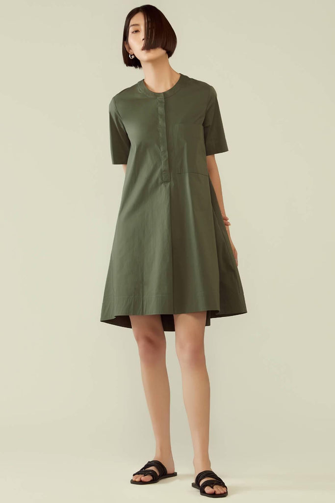 RYE Trapeze short sleeve shirt dress Seaweed - Style Theory Shop