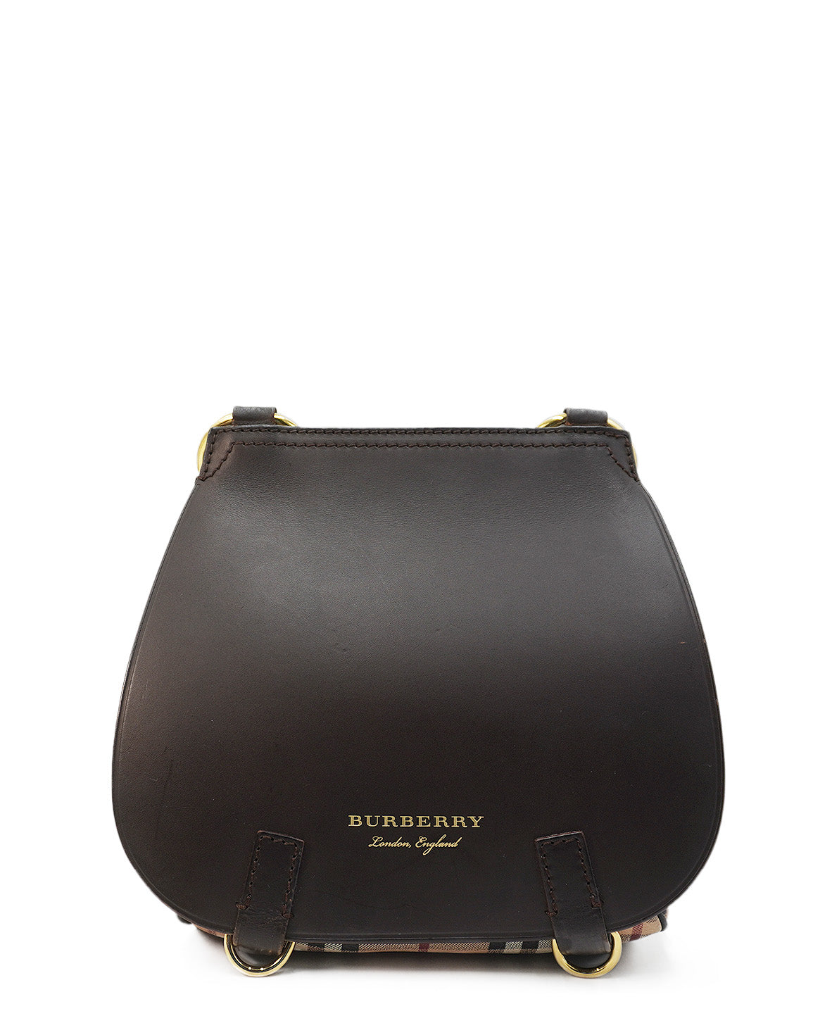 Burberry Pochette Shoulder Bag Haymarket Coated Canvas Brown 1691361