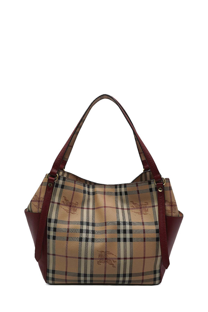 Burberry Haymarket Check Canvas Handbag Beige Cloth Pony-style calfskin  ref.962233 - Joli Closet
