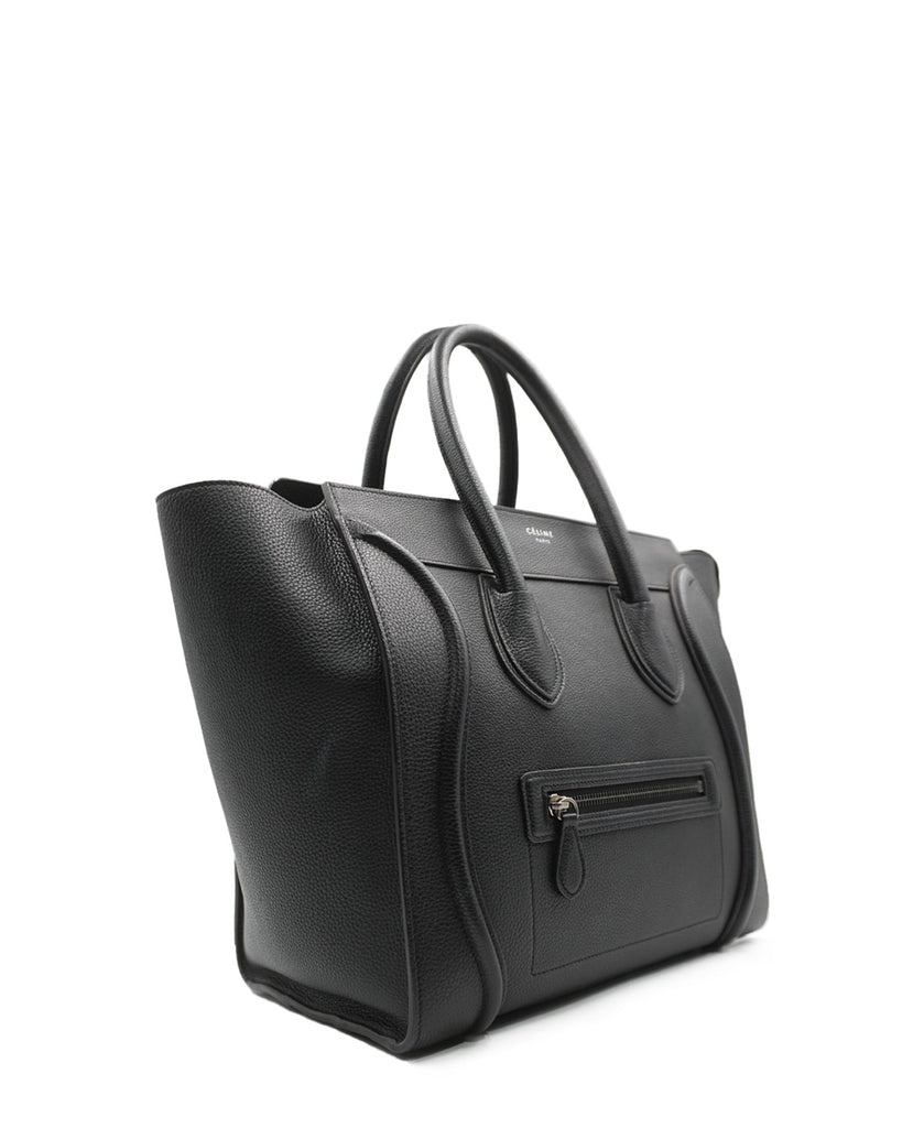 Celine Beige/Black Python Mini Luggage Tote Bag