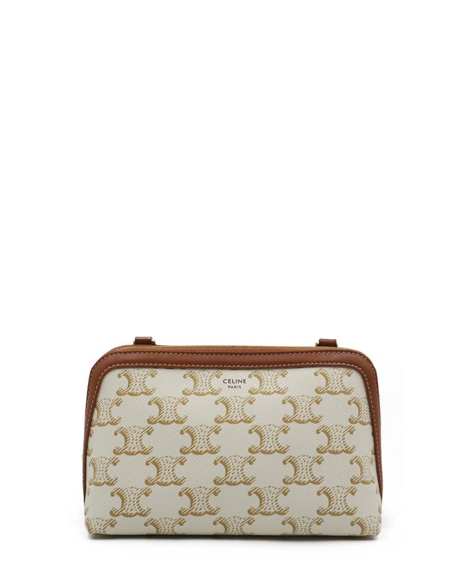 Triomphe Clutch Chain Tan Multicolor