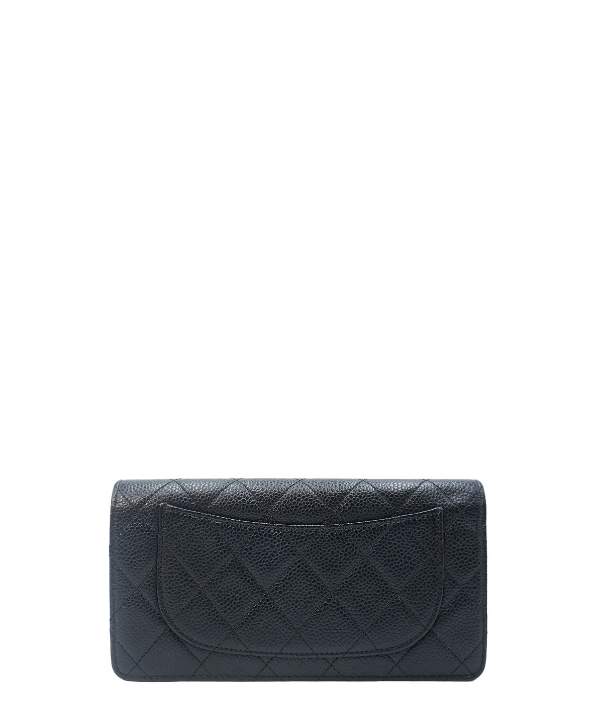 CHANEL A31509 BLACK CAVIAR LEATHER QUILTED YEN LONG WALLET