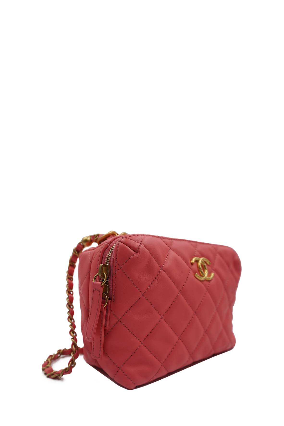 Chain Melody Vanity Case Camera Bag Quilted Pink – Second Edit