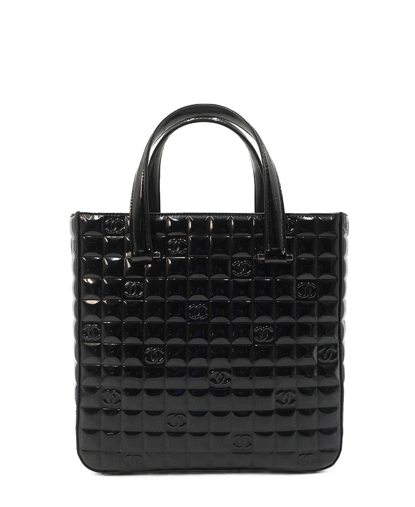 Chanel Vintage Black Caviar Leather Cc Zip Tote Shoulder Bag Gold