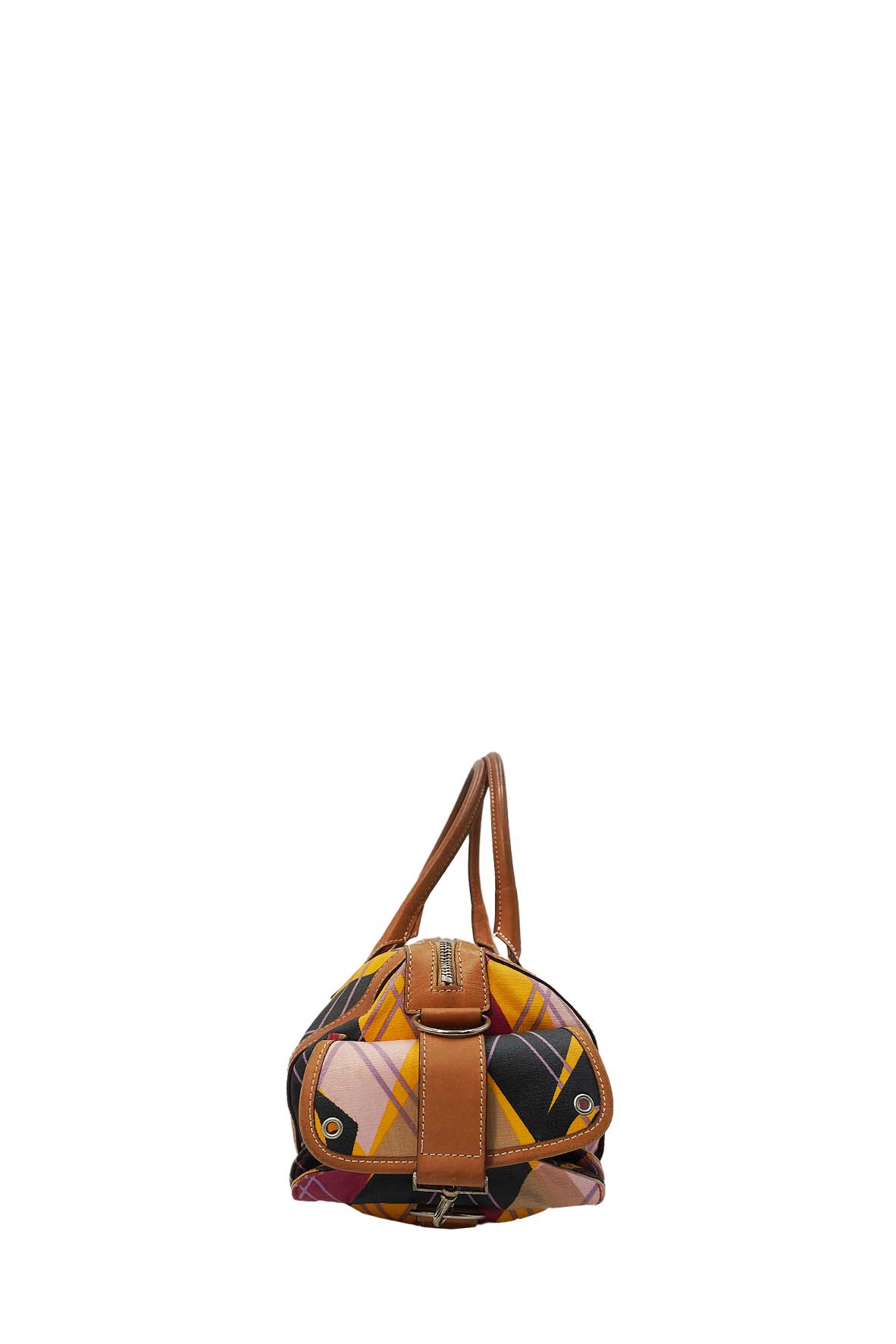Small Golf Boston Canvas and Leather Argyle Bag Multicolor