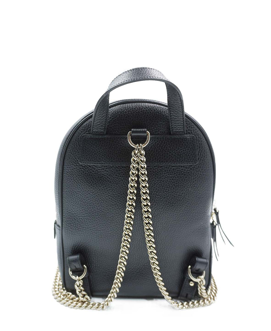 Soho Chain Backpack Leather Black Second Edit
