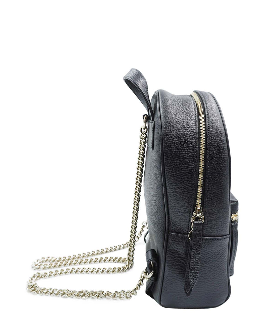 Soho Chain Backpack Leather Black Second Edit