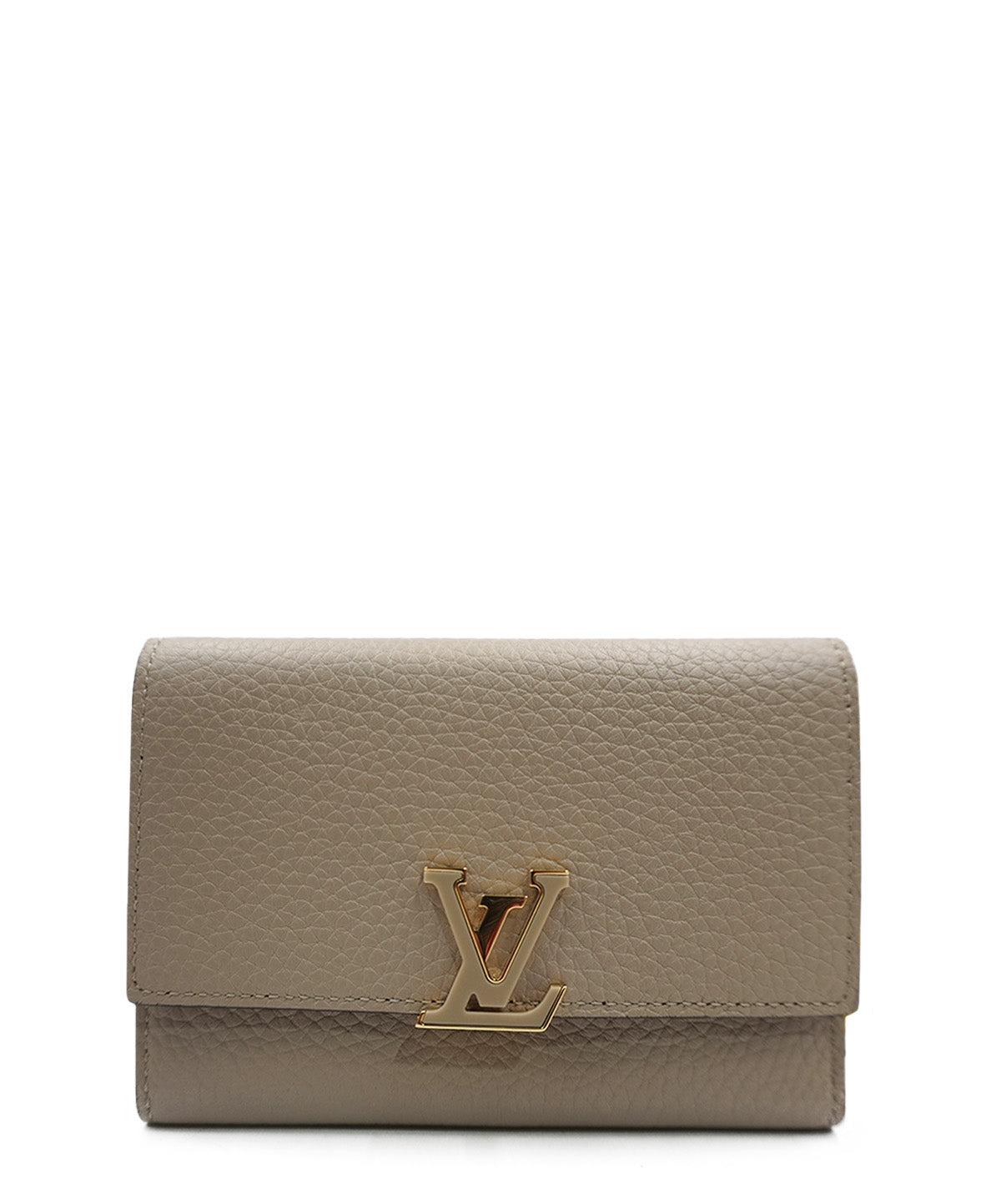 Capucines Compact Wallet in Taurillon Leather Cream – Second Edit