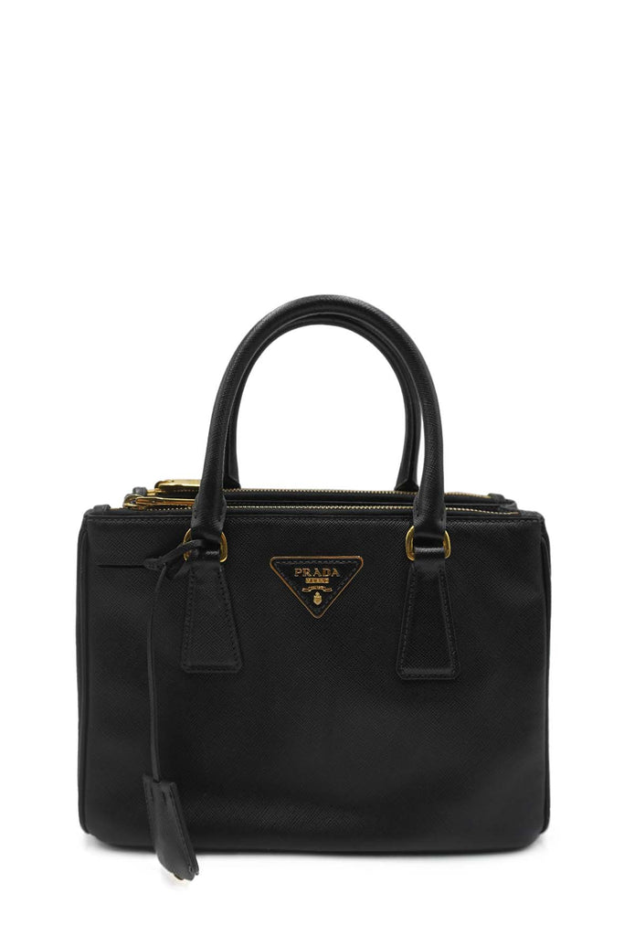 Prada Begonia Saffiano Lux Leather Medium Double Zip Tote Bag