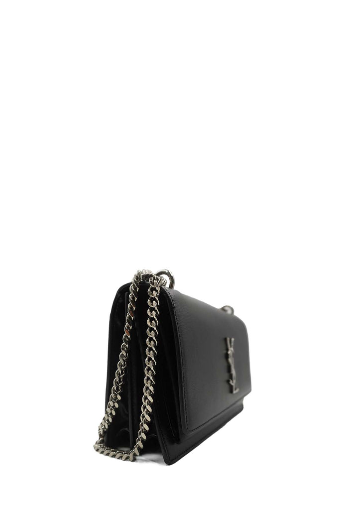Saint Laurent Red Leather Classic Baby Monogram Chain Bag at