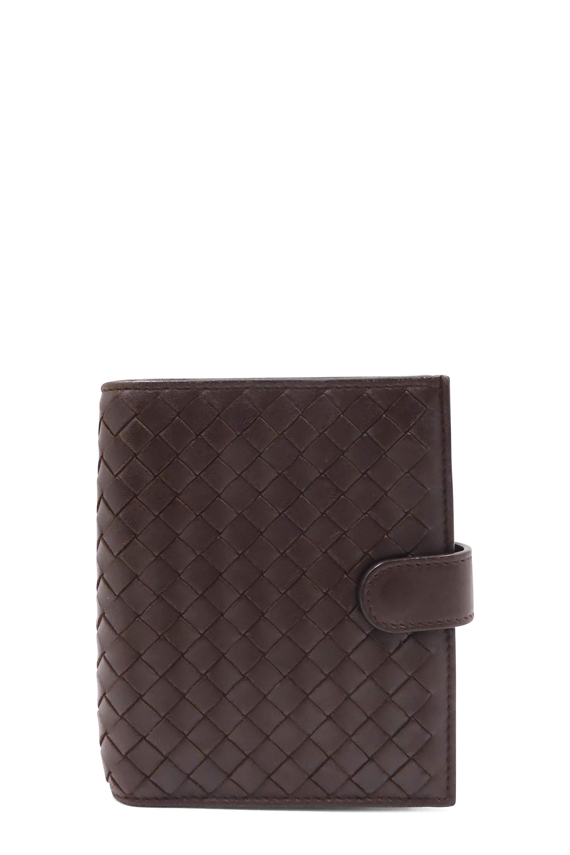 Auth Louis Vuitton Double V compact Trifold Wallet Black/Brown