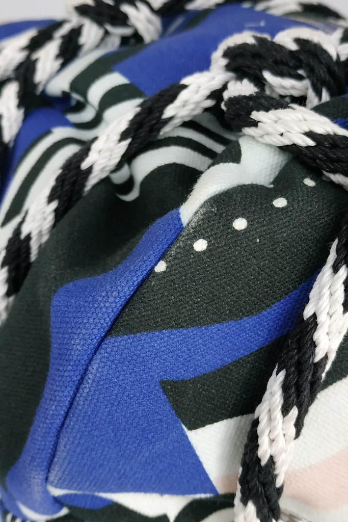 Chanel Cotton Drawstring Bag Blue White Black - Style Theory Shop