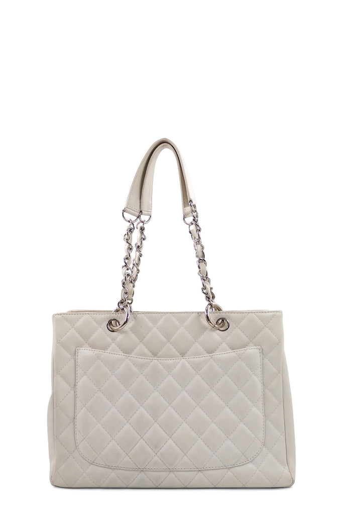 Chanel Grand Shopping Tote White with Silver Hardware - Style Theory Shop