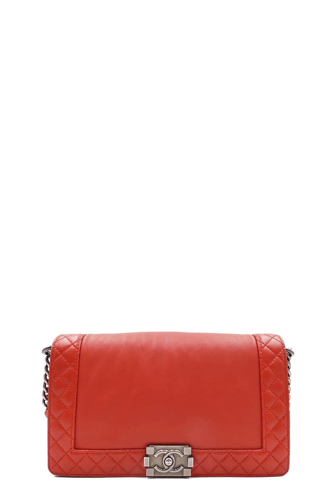 Chanel New Medium Reverso Boy Red with Ruthenium Hardware - Style Theory Shop