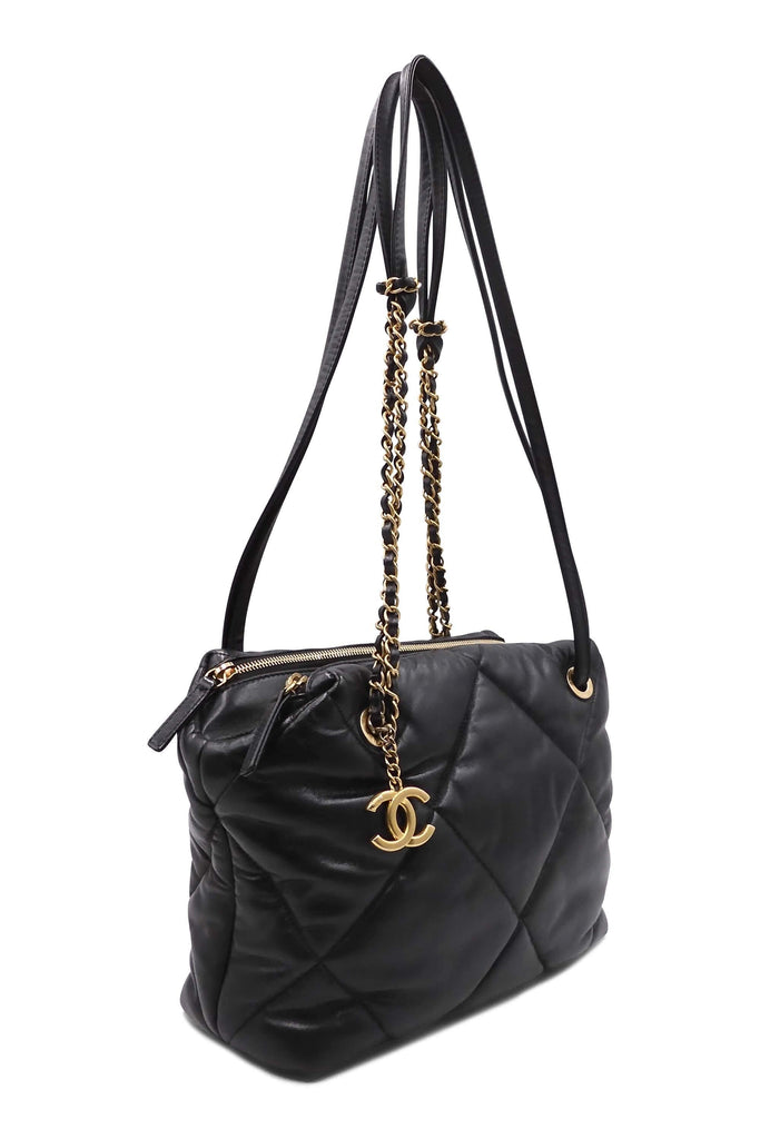 Chanel Quilted Bowling Bag Black - Style Theory Shop