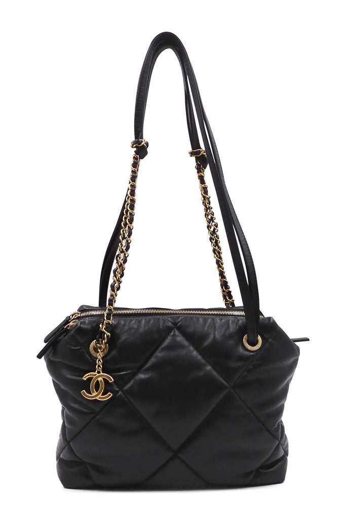 Chanel Quilted Bowling Bag Black - Style Theory Shop