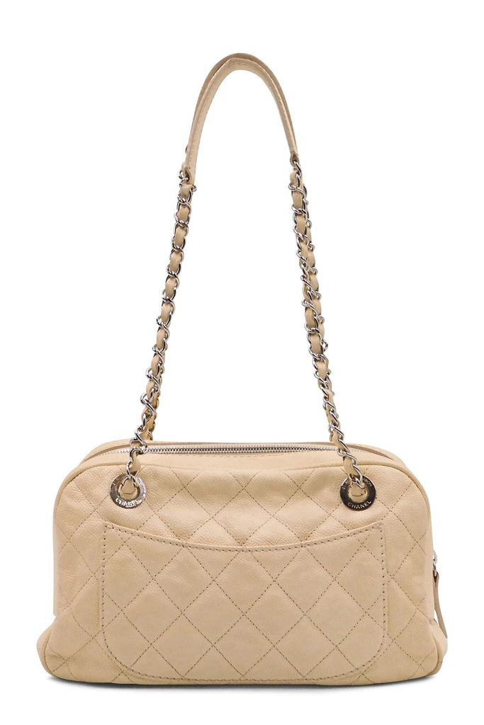 Chanel Quilted Caviar Front Pocket Camera Bag Beige - Style Theory Shop