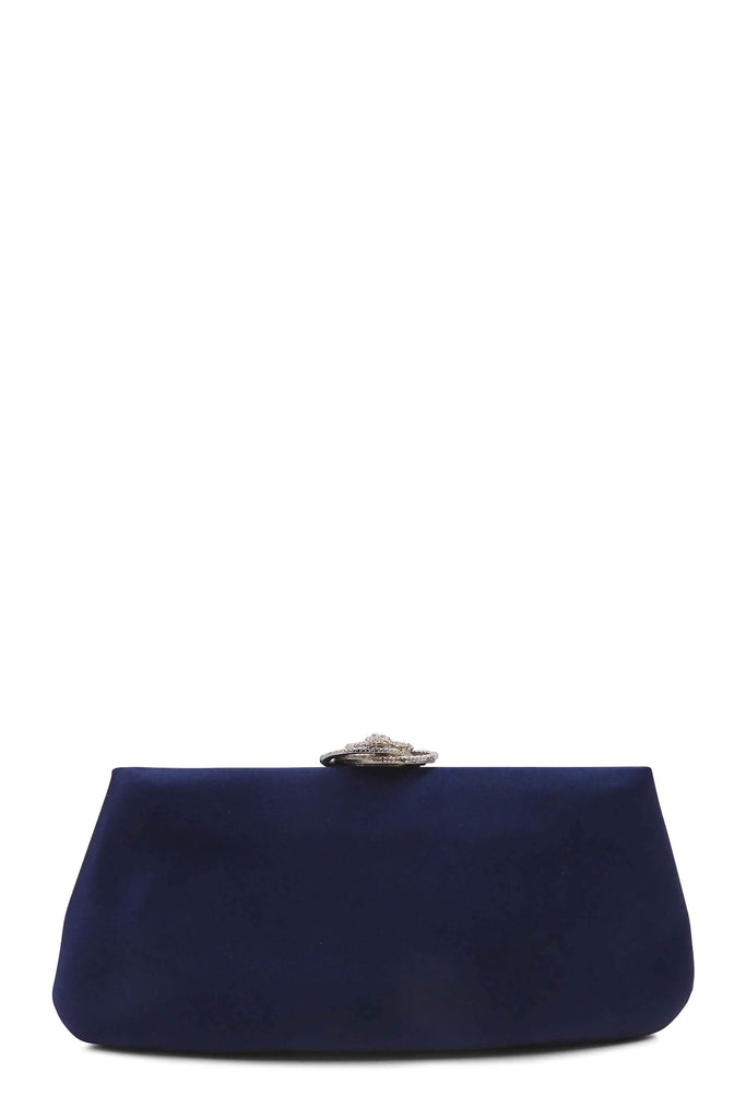 Chanel Satin Camellia Clutch Blue - Style Theory Shop