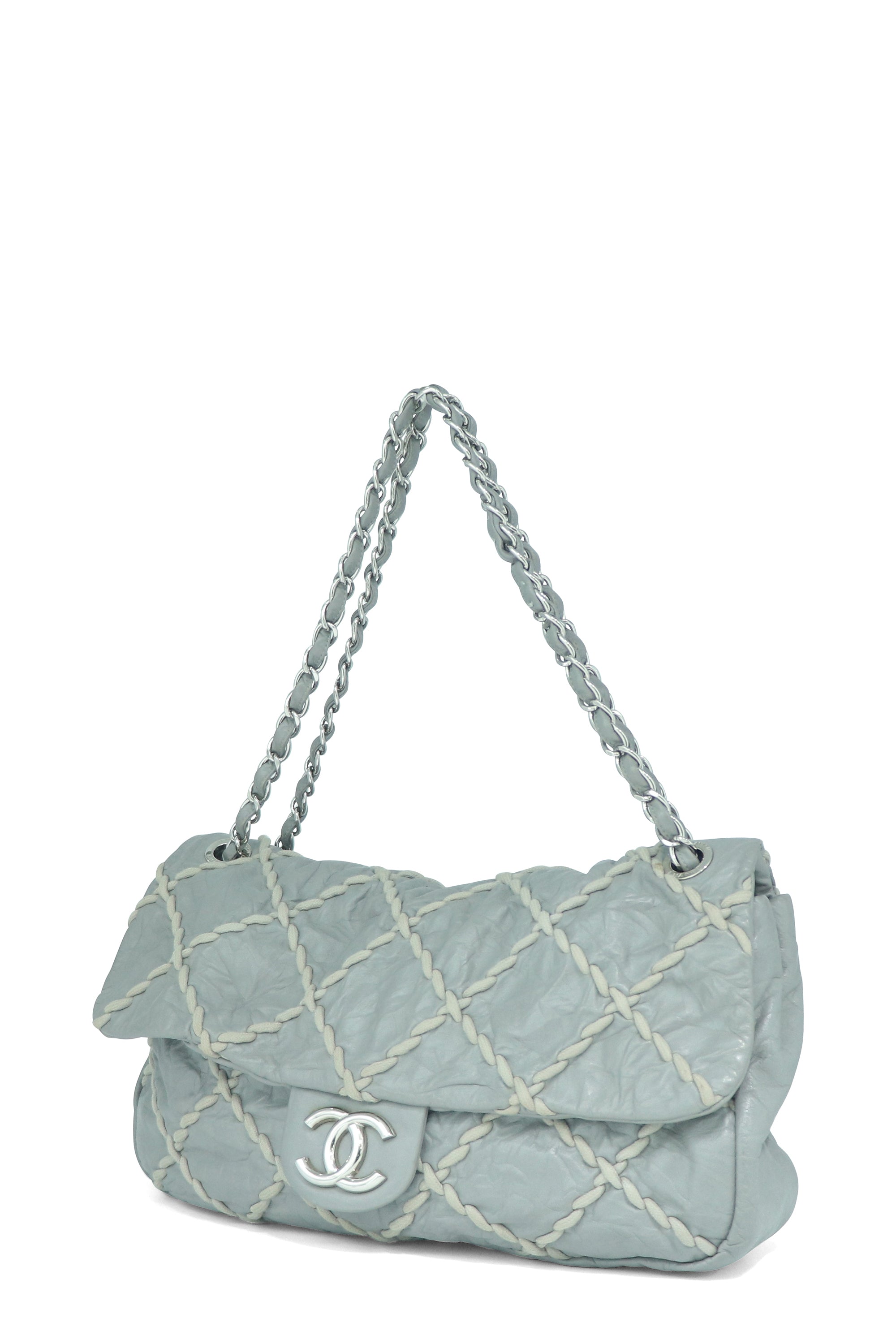 Chanel Gray-Black Jumbo Size Soft Bubble Quilt Flap Bag – Boutique