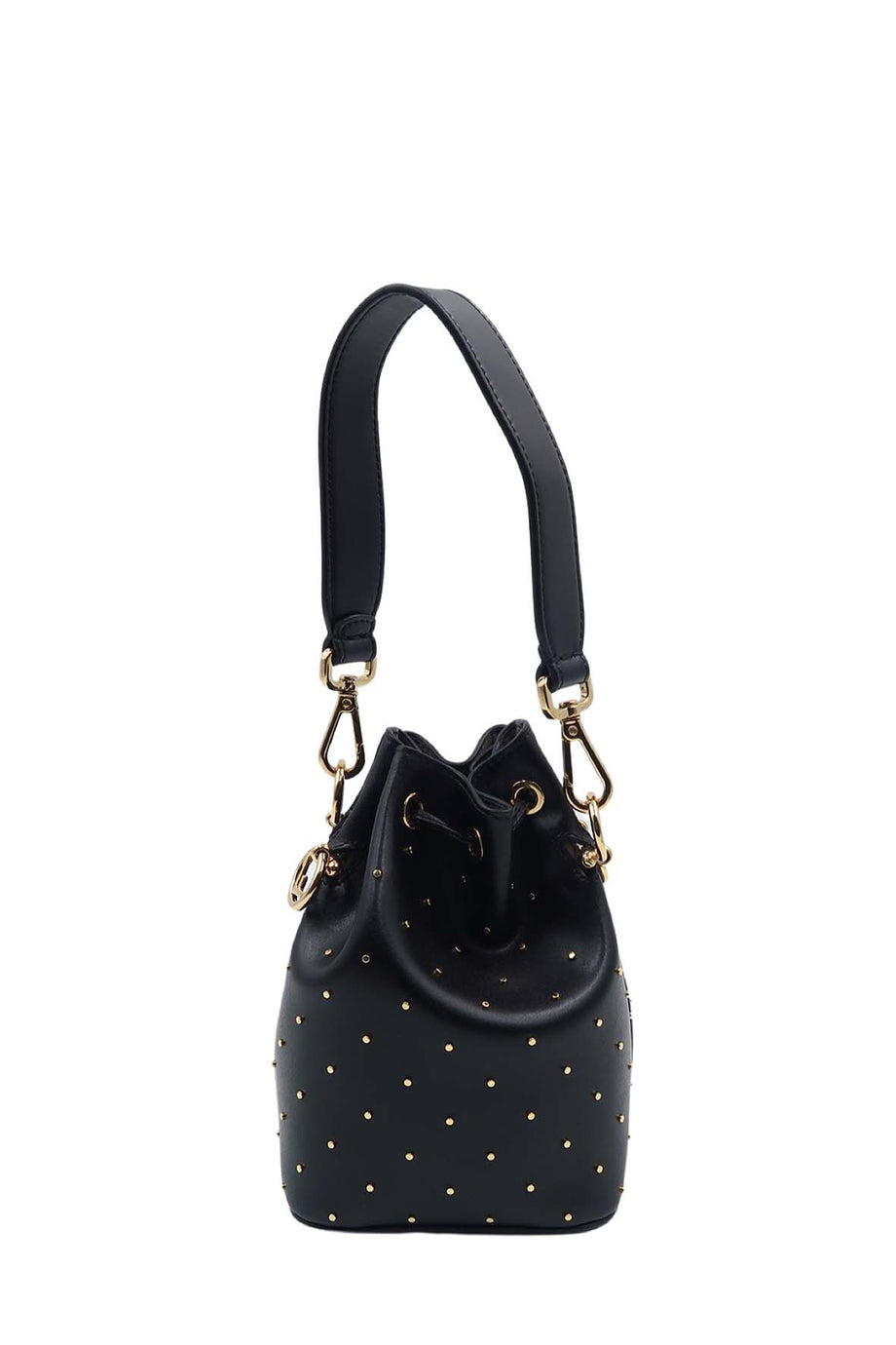 Fendi Mon Tresor Bucket Bag Studded Leather Mini Black