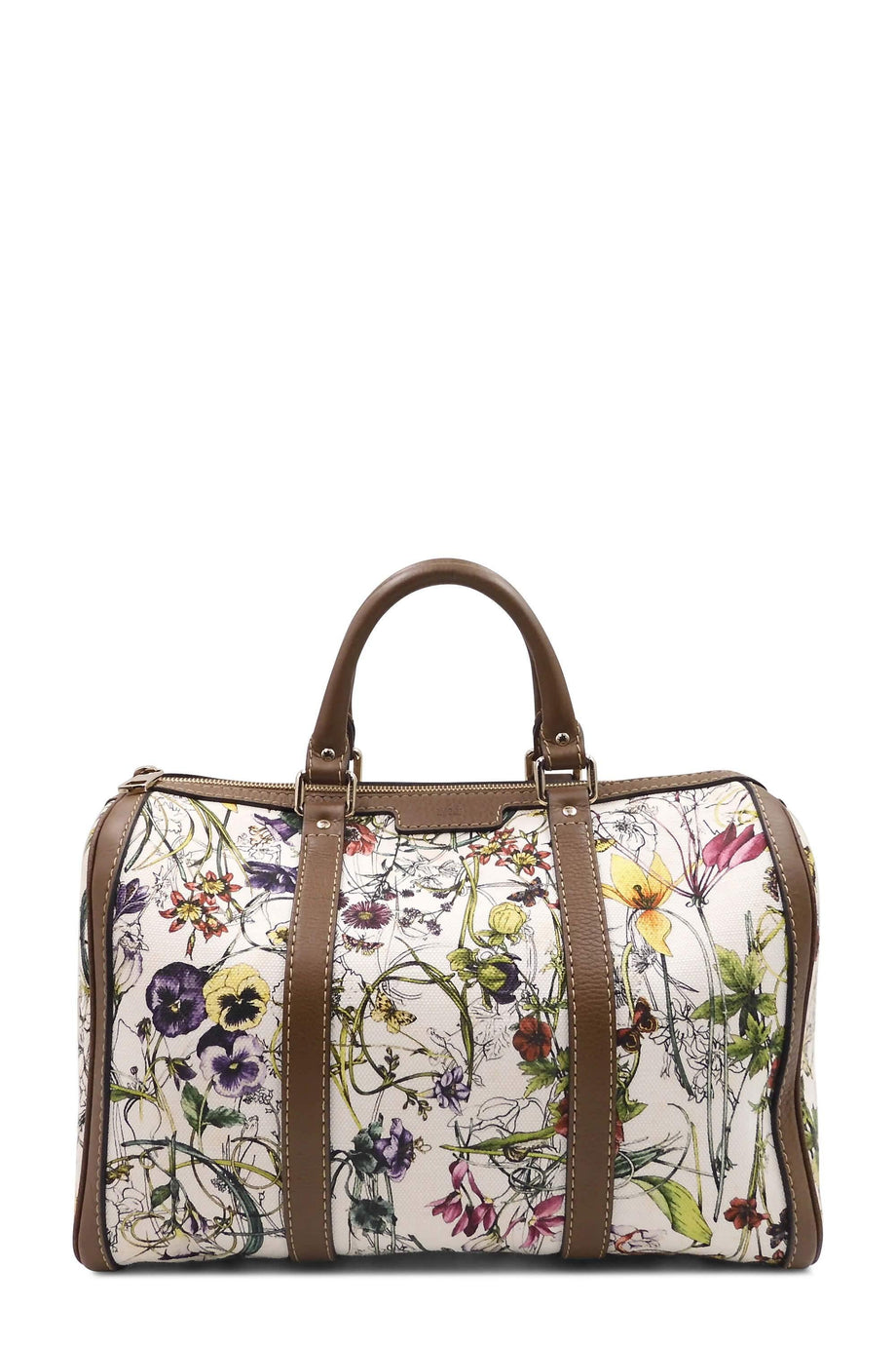 Buy Authentic Preloved Gucci Floral Canvas Boston Bag White Brown Bags from Second Edit by Style Theory