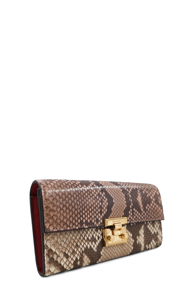 Lady Lock Wallet on Chain Python  Brown - Second Edit