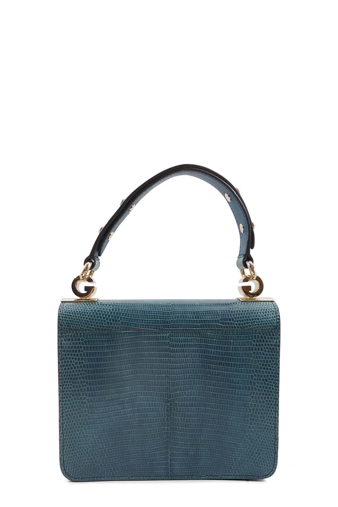 Lizard 1973 Small Top Handle Flap Bag Turquoise - Second Edit
