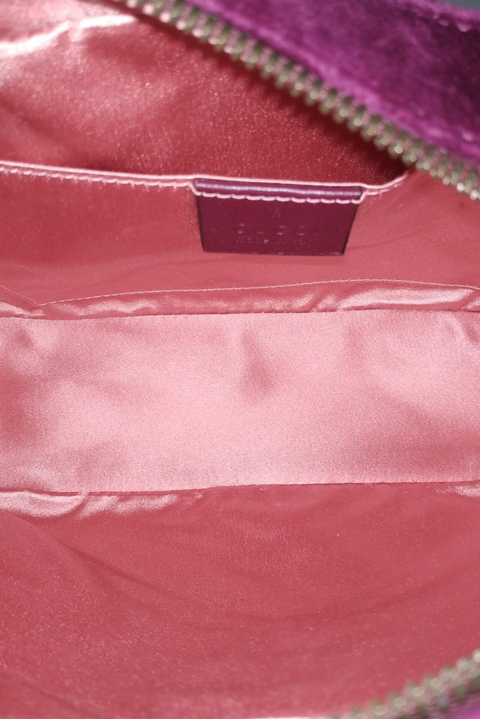 Gucci Small GG Marmont Matelasse Velvet Shoulder Bag Violet - Style Theory Shop