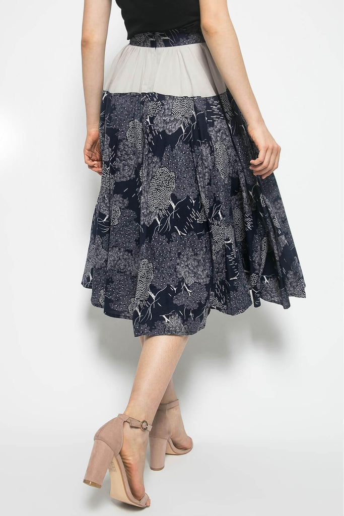 Floral Splicing Skirt Blue - Second Edit
