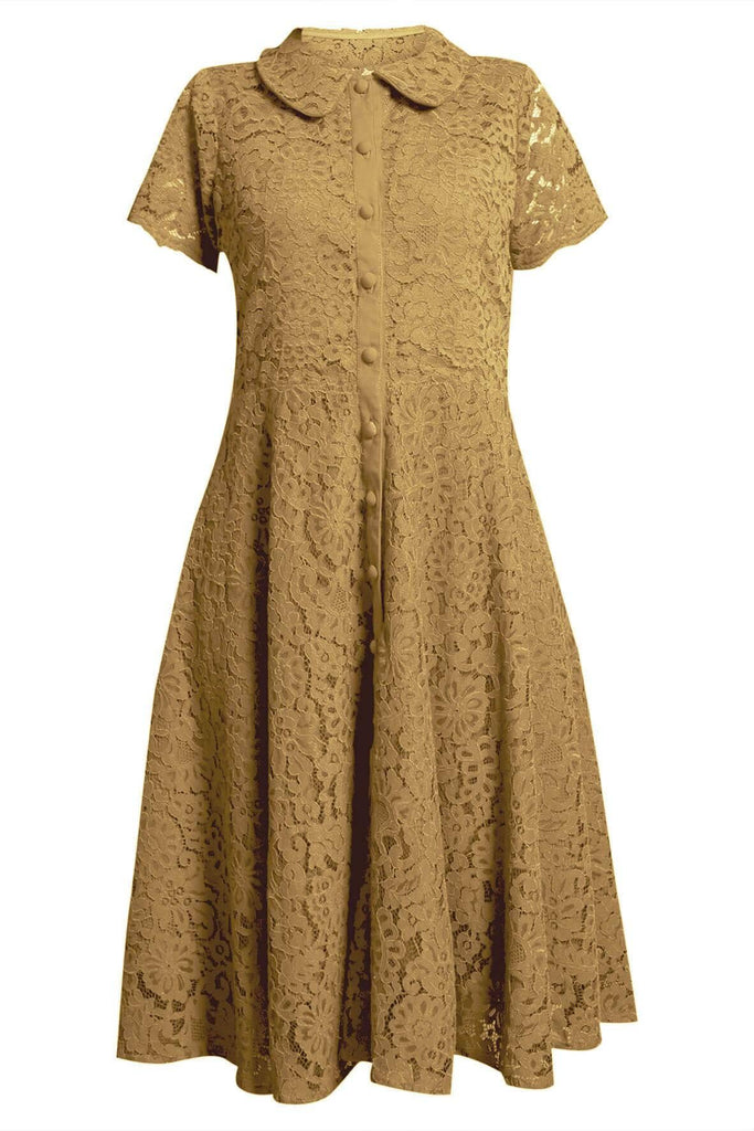 Shop preloved and authentic A-Line Lace Shirt Yellow Dress Clothing by Ivy & Harlow from Second Edit