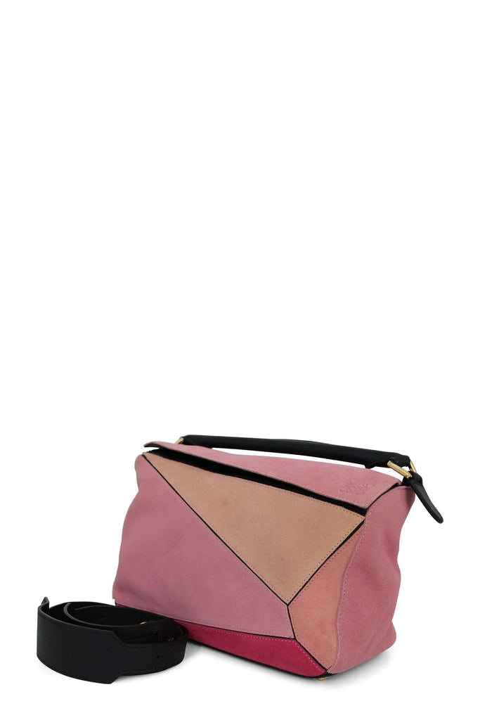 Medium Puzzle Bag Multi Pink Suede - Second Edit