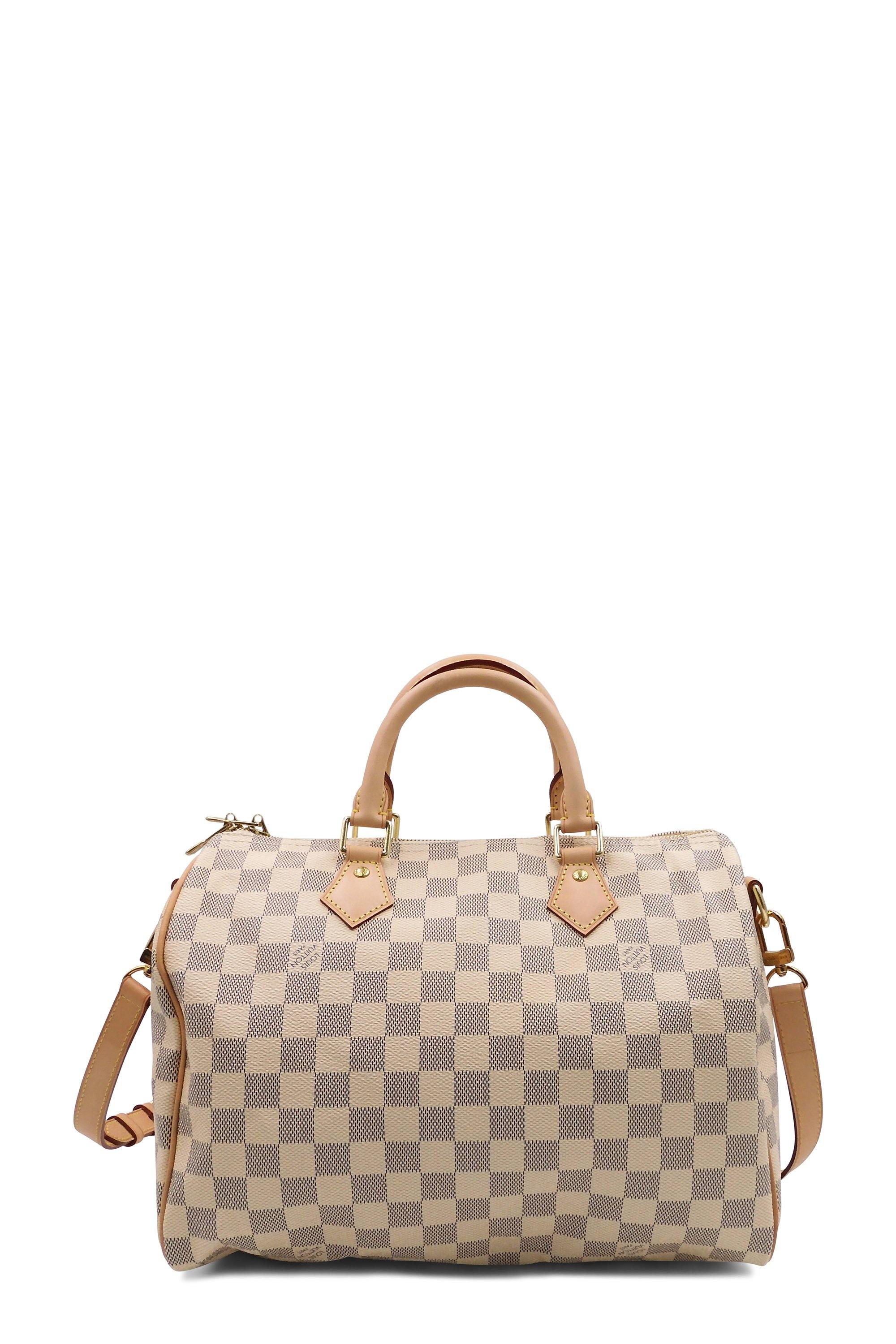 Louis Vuitton speedy Bandouliere 30 Damier Azur Shoulder Hand Bag Added  Insert Preowned White Leather ref.673912 - Joli Closet