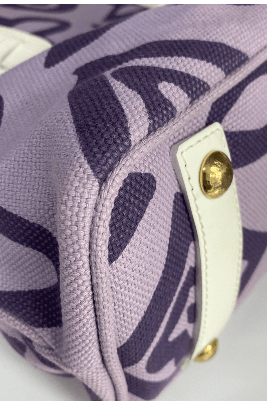 Louis Vuitton White and Purple Monogram Tahitienne Cabas PM, 9