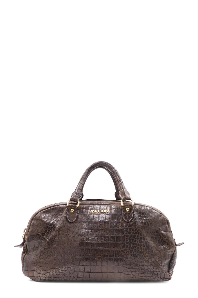 Crocodile Embossed Bowling Bag - Second Edit