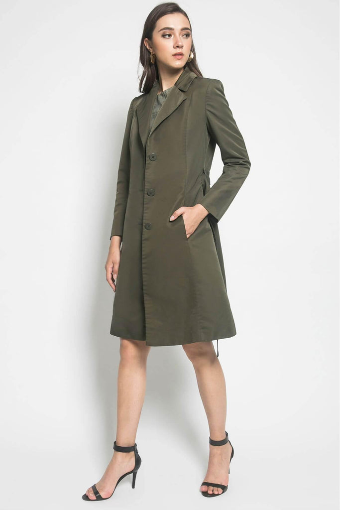 Nine West Long Trench Coat - Style Theory Shop
