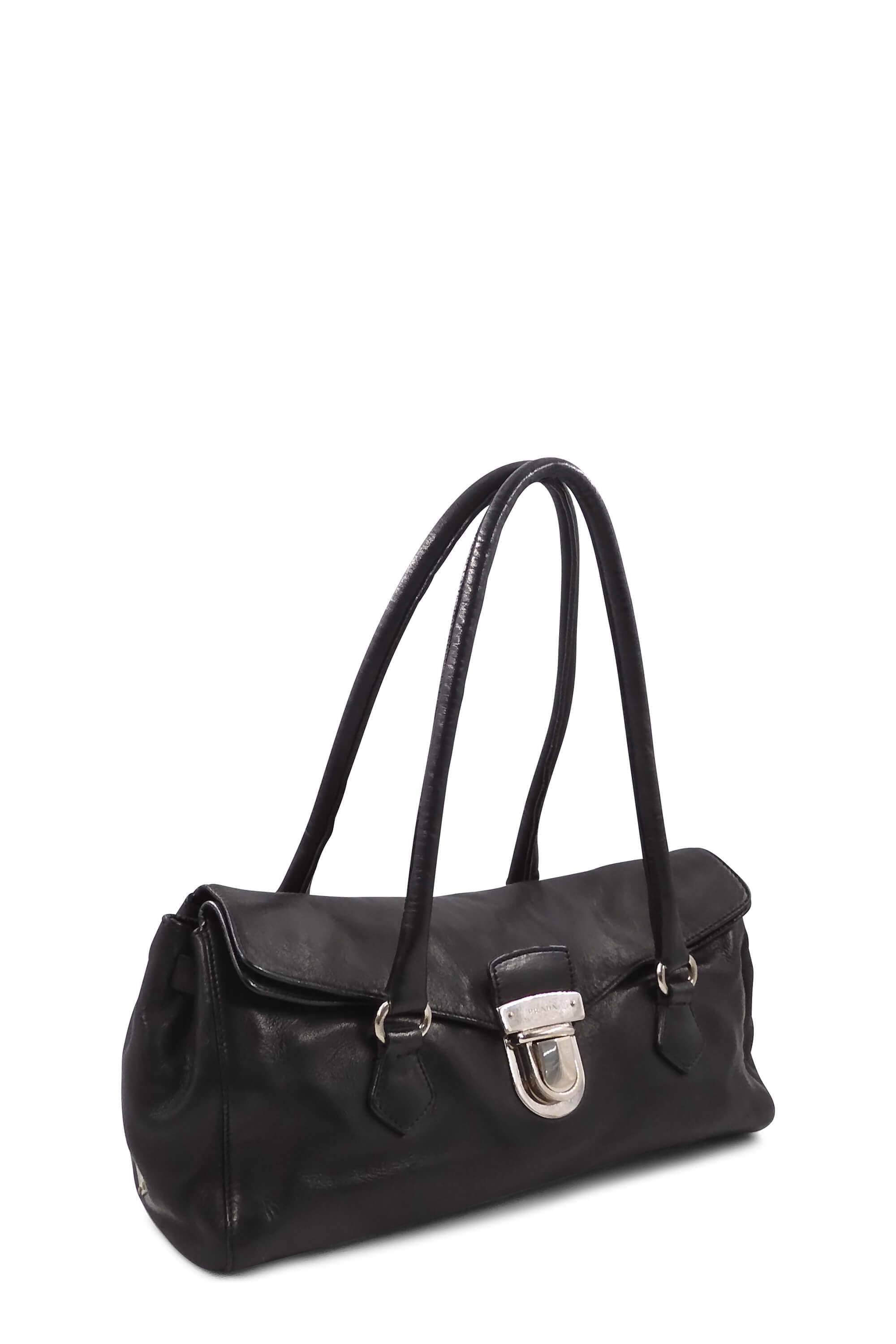 Prada Push Lock Shoulder Bag, Black — Mercer Island Thrift Shop