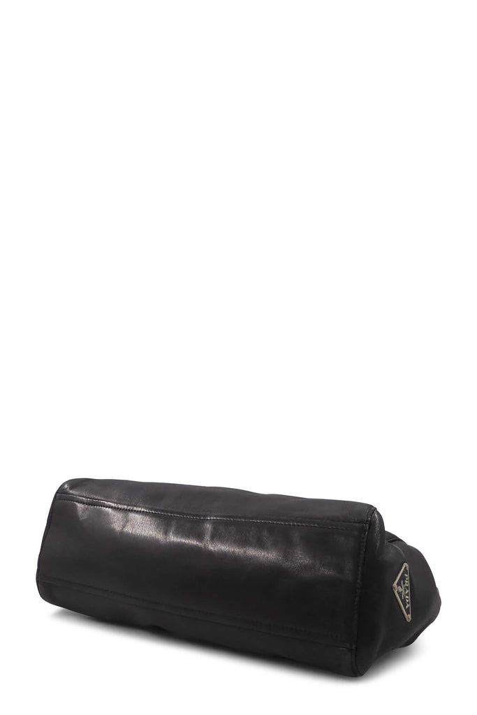 Foldover Pushlock Shoulder Bag Black - Second Edit