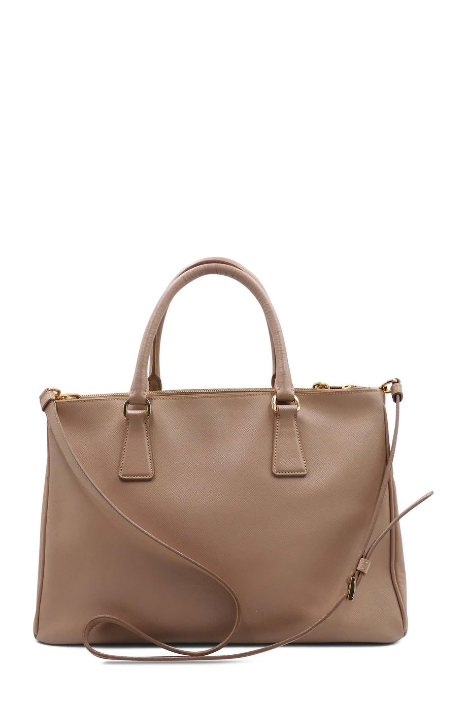 Prada double outlet zip tote cammeo