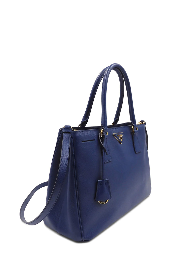 Prada - Double Bag Large Saffiano Cuir Bluette