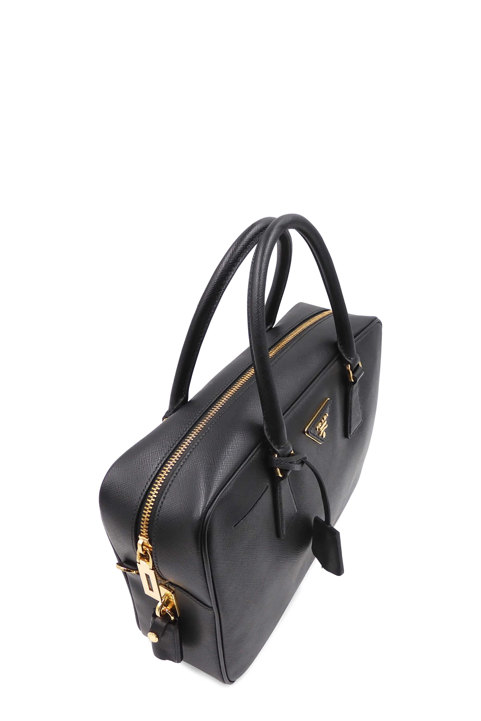 Prada Bauletto Bag Saffiano Leather Mini Black 4807012