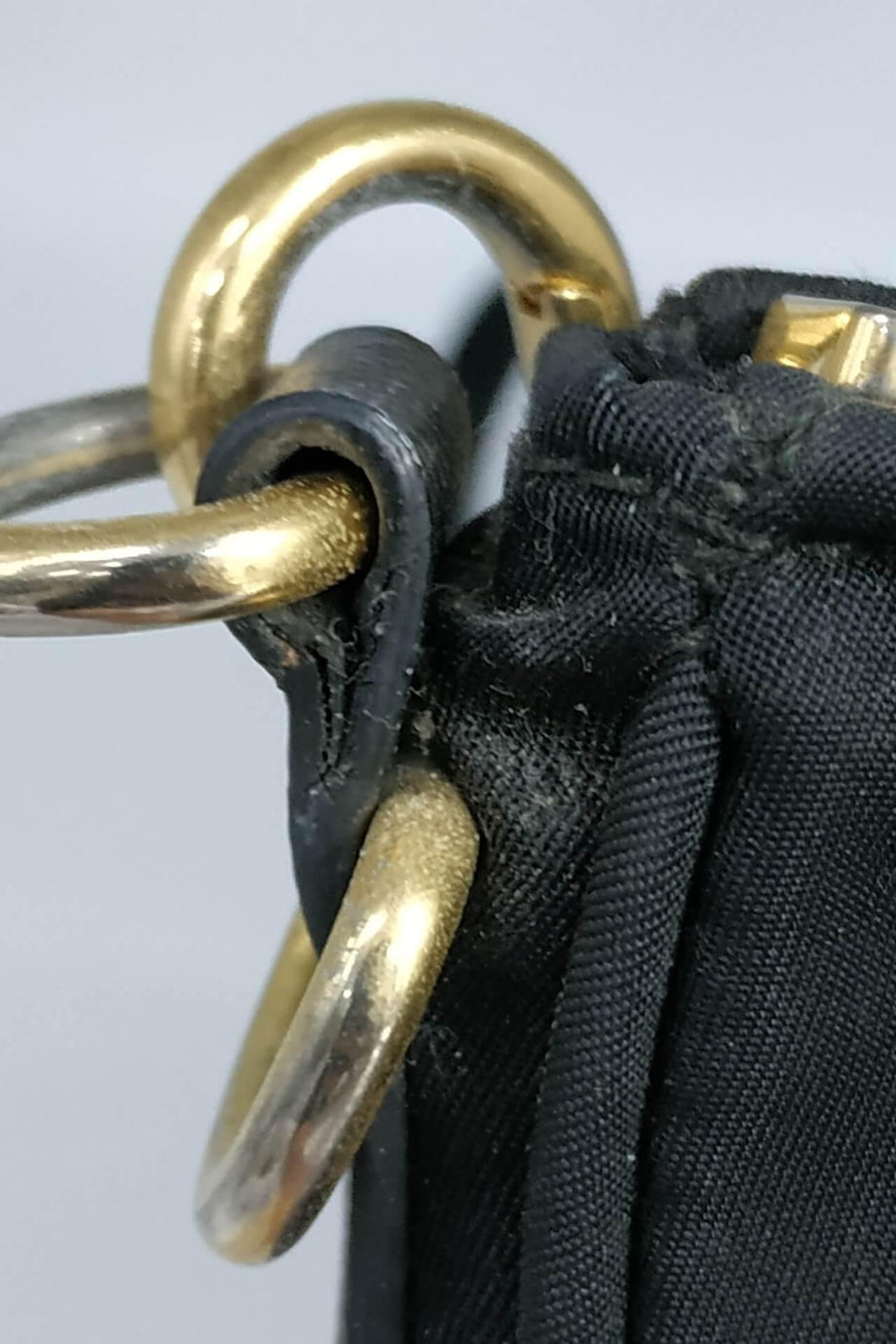 Prada - Bandoliera Tessuto Nylon & Saffiano Leather Black Chain