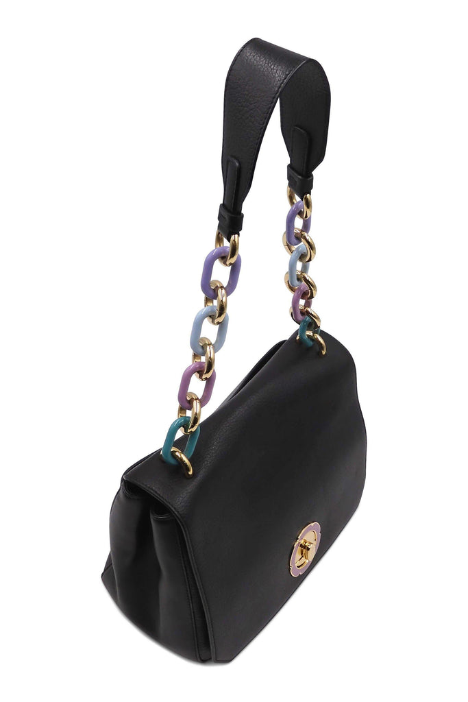 Salvatore Ferragamo Flower Flap Shoulder Bag Black - Style Theory Shop