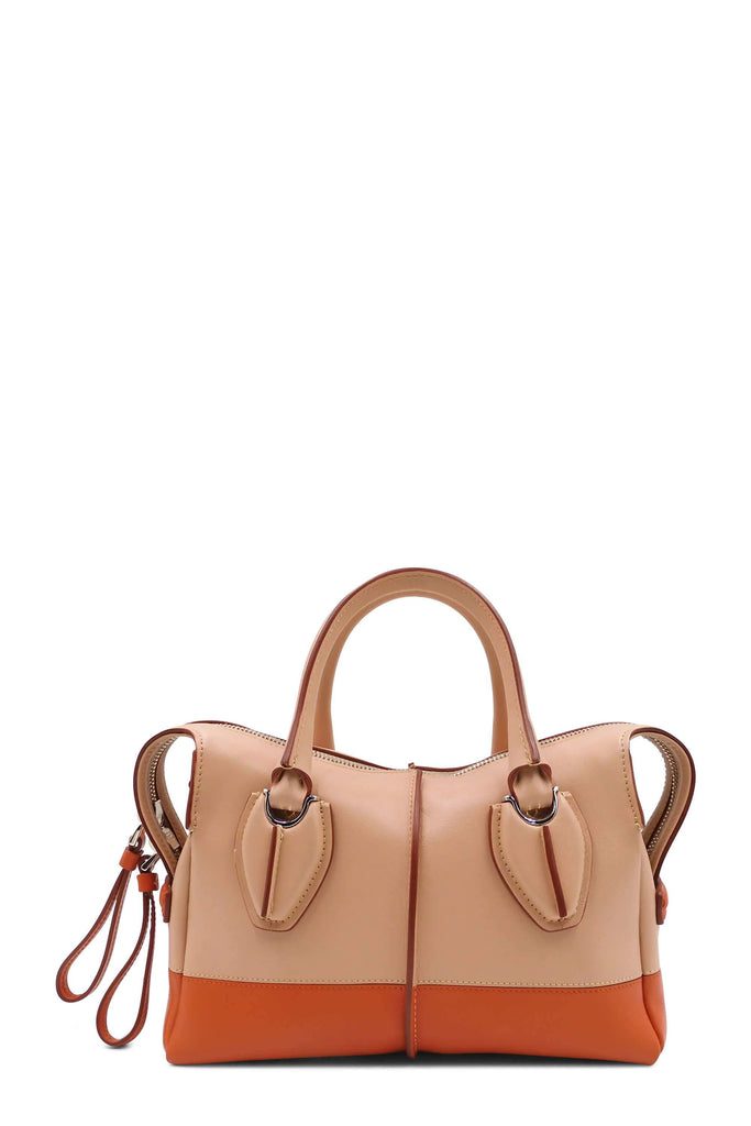 Tod's - Bauletto Bag in Leather Medium, BURGUNDY,BROWN, - Bags
