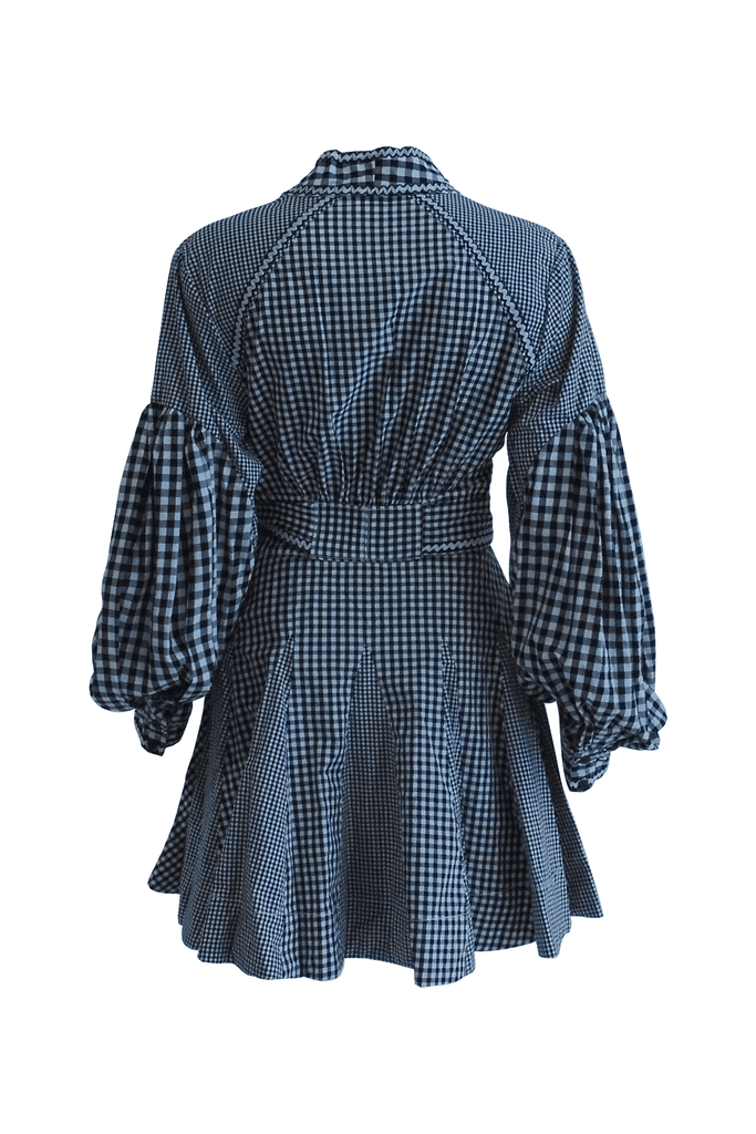 Mixed Gingham Long Sleeve Shirt Dress - Second Edit